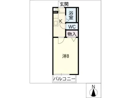フェイバハイム(1K/2階)の間取り写真