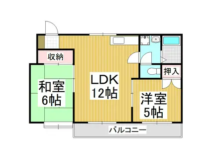 ハイツオネシス(2LDK/2階)の間取り写真