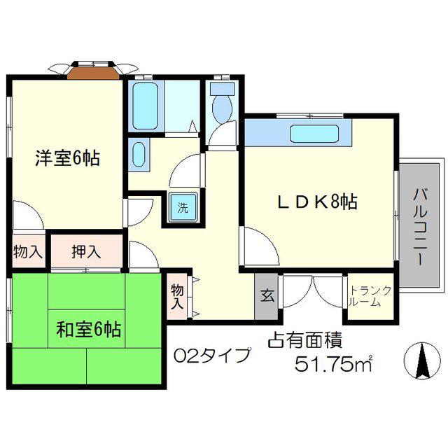 メゾン・プランドール(2LDK/2階)の間取り写真