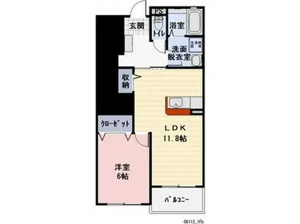 アルル南が丘A棟(1LDK/1階)の間取り写真