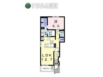 クラール ブリーゼ(1LDK/1階)の間取り写真
