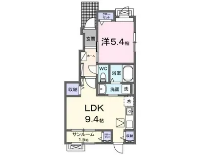 メゾン・ド・ジェネルA(1LDK/1階)の間取り写真