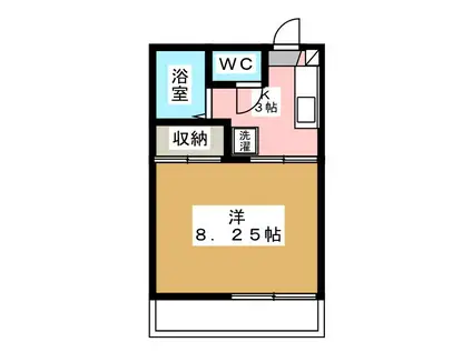 センチュリー若里(1K/1階)の間取り写真