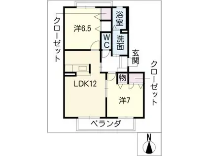 シャンテミヤ(2LDK/2階)の間取り写真