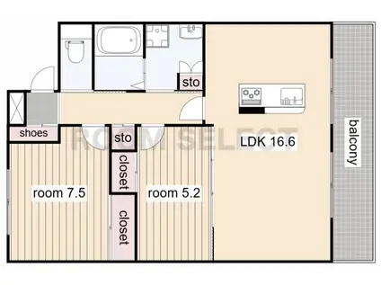 八田マンション(2LDK/2階)の間取り写真