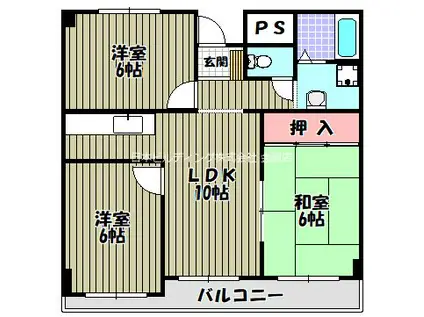 ジョイフル昭栄(3LDK/5階)の間取り写真