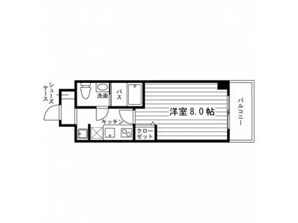 クリビア草加(1K/2階)の間取り写真