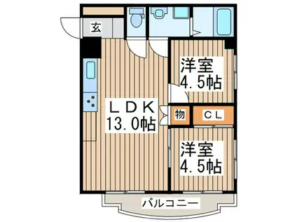 ラガードビル(2LDK/3階)の間取り写真