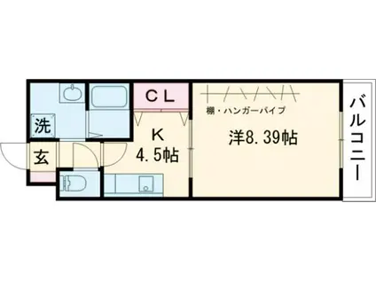 VILLA FIORE(1K/1階)の間取り写真