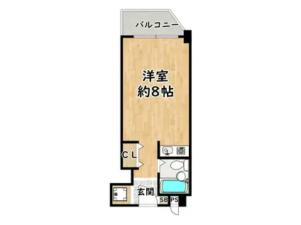 アメニティ塚本公園(ワンルーム/6階)の間取り写真