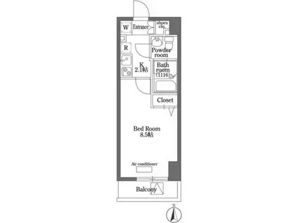 プランドル明大前(1K/3階)の間取り写真