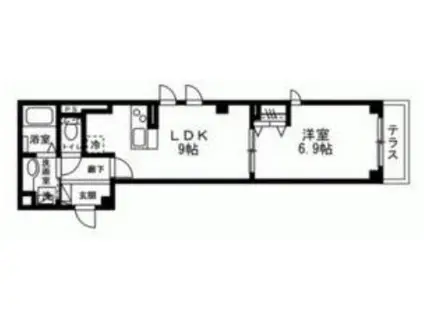SKYE THIRA(1LDK/1階)の間取り写真