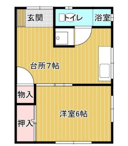 コーポ榎土(1DK/1階)の間取り写真