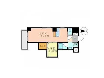 アーバンパレス医大前(1LDK/6階)の間取り写真