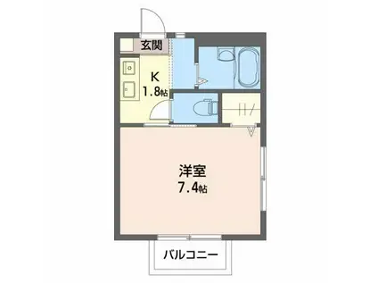 エクセル栄泉(1K/2階)の間取り写真