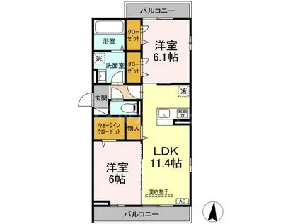 メゾンアーク西新井II(2LDK/2階)の間取り写真