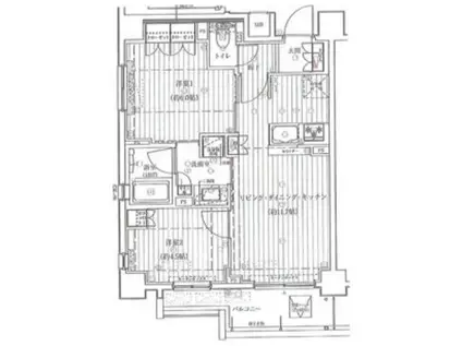 リュエル川崎パラッツオ(2LDK/4階)の間取り写真