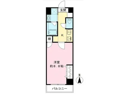 ヒルズ京都東(1K/3階)の間取り写真