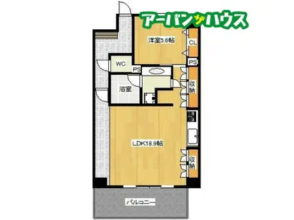 PIKE PLACE 南方(1LDK/6階)の間取り写真