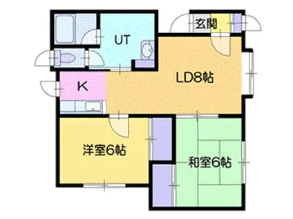 第2司レジデンス(2LDK/1階)の間取り写真
