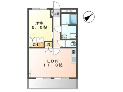 フィールドピアN(1LDK/2階)の間取り写真