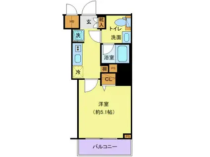 プレール・ドゥーク戸越銀座通(1K/4階)の間取り写真