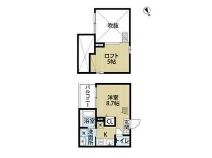 スタートリビング(ワンルーム/1階)の間取り写真