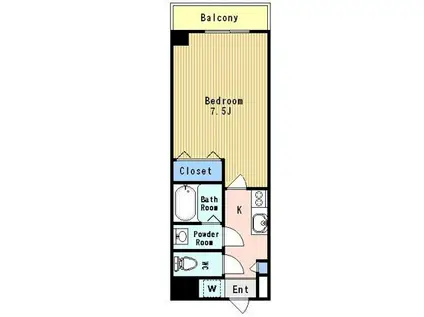 ティアラ(1K/2階)の間取り写真