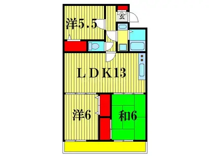 ストーン本八幡(3LDK/2階)の間取り写真