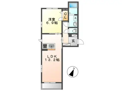 シエルクレールA棟(1LDK/3階)の間取り写真