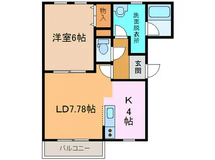 ESTANSIAIII(1LDK/1階)の間取り写真