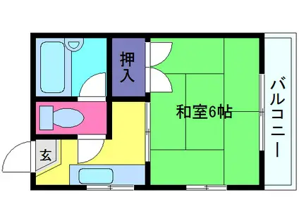 生藤ハイツ(1K/1階)の間取り写真