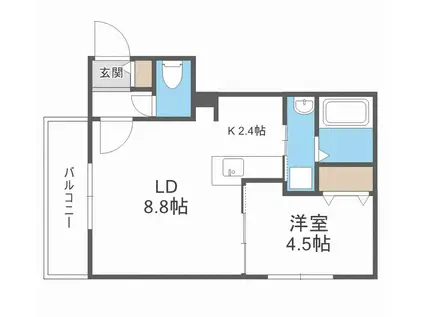 ブランシャールALAIN西町(1LDK/5階)の間取り写真