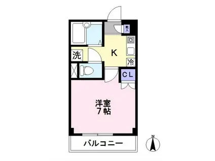 イーグルシティA棟(1K/3階)の間取り写真