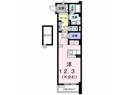 ジュネス(ワンルーム/3階)の間取り写真