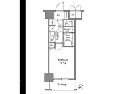 クレストタップ神戸湊町ノア(1K/3階)の間取り写真