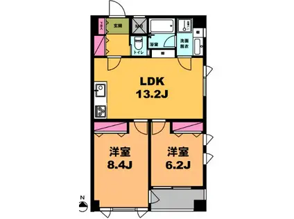 TUKIMURA30(2LDK/10階)の間取り写真