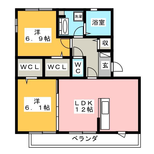 CONFOR V(2LDK/1階)の間取り写真