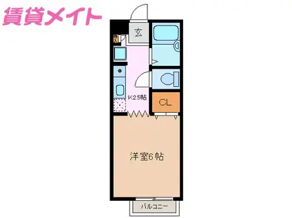 エポックエゲ6(1K/1階)の間取り写真