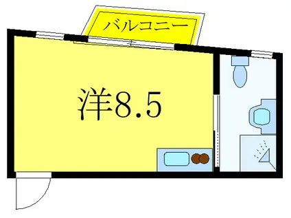 双葉町のアパートメント(ワンルーム/3階)の間取り写真