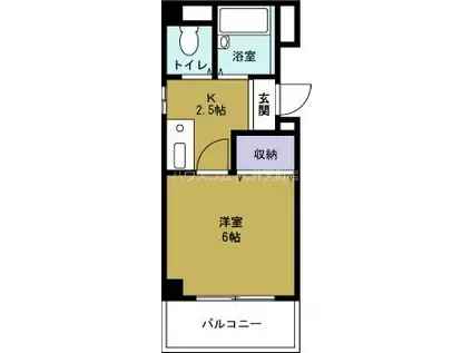 ハーモニー弁天(1K/3階)の間取り写真