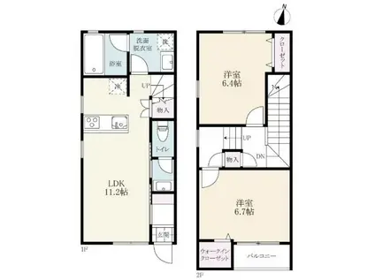 プレミアムアイランド乙柳IV(2LDK/1階)の間取り写真