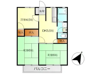 ガーデンフラット(3DK/2階)の間取り写真