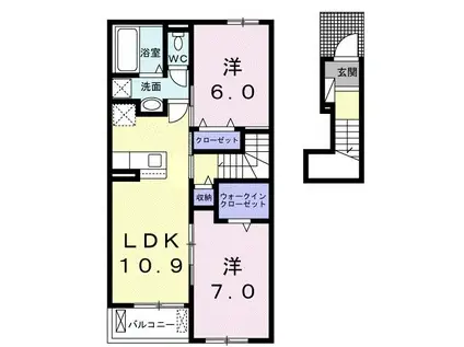 ネオタウン II(2LDK/2階)の間取り写真