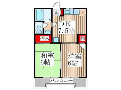 ハイムビアンカ(2DK/1階)の間取り写真