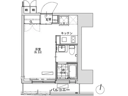 グランディオール広尾テラス旧ベルファース広尾テラス(ワンルーム/9階)の間取り写真