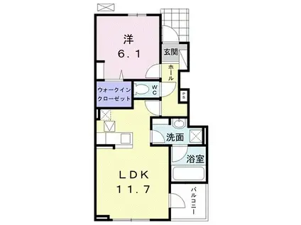 名鉄小牧線 小牧原駅 バス乗車時間:7分 最寄りバス停で下車 徒歩4分 2階建 築6年(1LDK/1階)の間取り写真
