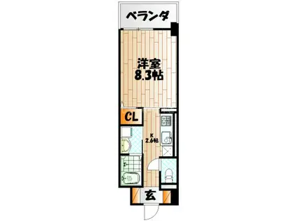 ラインスター三萩野(ワンルーム/1階)の間取り写真