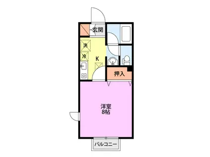 ノートルフォンテ(1K/1階)の間取り写真