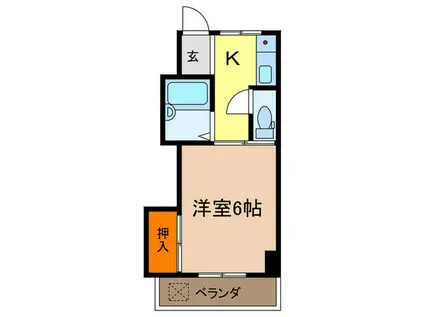 サンハイツ神足(1K/2階)の間取り写真